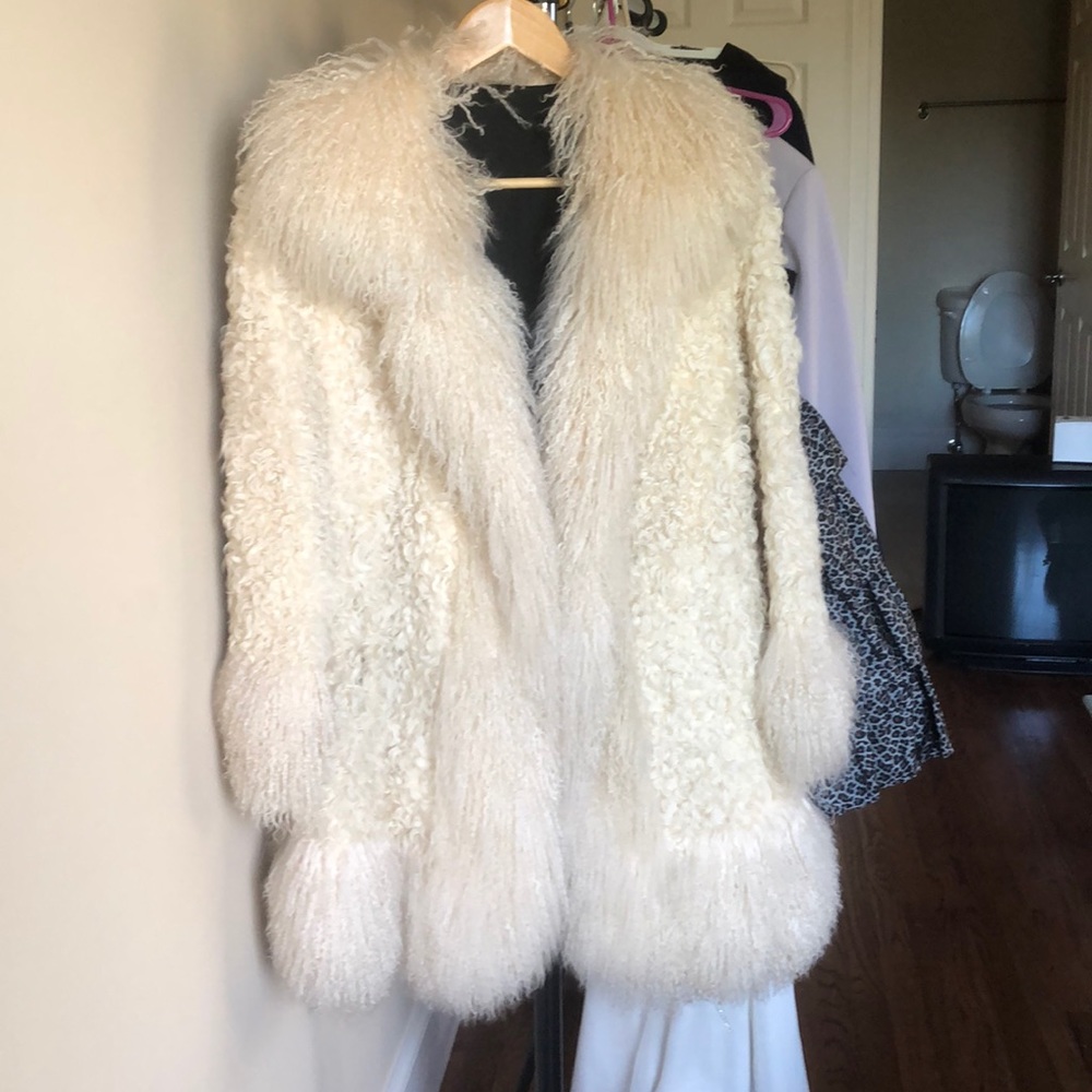 Vintage off white furry coat